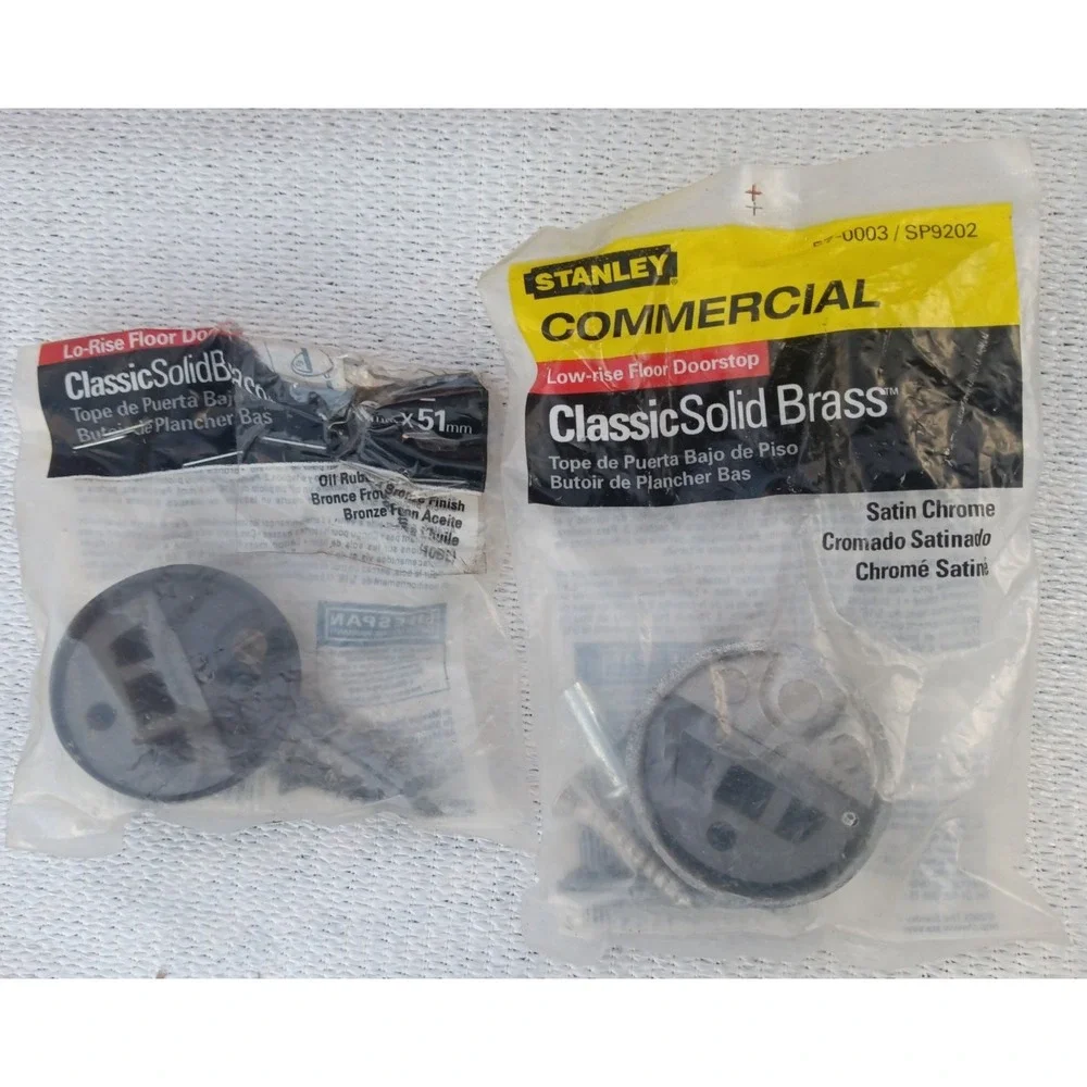 [4x] National / Stanley SPB9202 Black/SP9202 Grey Lo-Rise Floor‎ Mount Doorstops